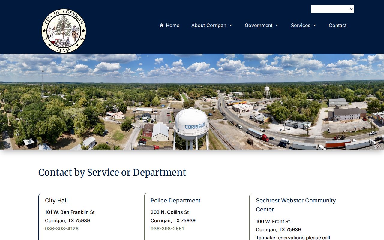 Polk County Corrigan Police Department records contact information