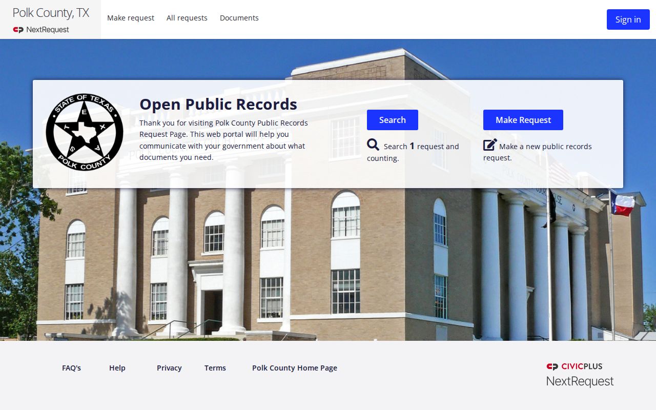 Polk County booking record public records request source